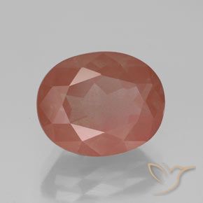 9,17 ctw natürlicher Blasses rötliches Orange Andesin-Labradorit, Oval, Transparent / Lichtdurchlässig