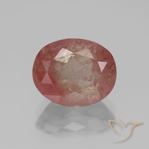 2.80ct Natürlicher orange-rot Andesin-Labradorit, Oval, Transparent / Lichtdurchlässig