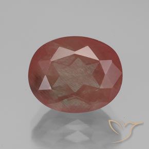 3.63ct Natürlicher Mittelrot Andesin-Labradorit, Oval, Transparent / Lichtdurchlässig