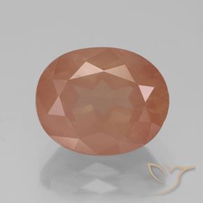 3.75ct Natürlicher rötlich-orange Andesin-Labradorit, Oval, Transparent / Lichtdurchlässig