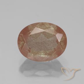 2.61ct Natürlicher Warmes Orange Andesin-Labradorit, Oval, Transparent / Lichtdurchlässig