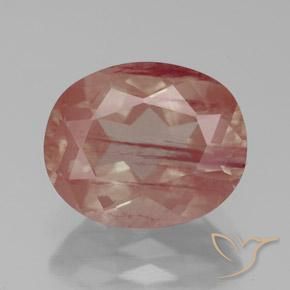 3.36ct Natürlicher orange-rot Andesin-Labradorit, Oval, Transparent / Lichtdurchlässig
