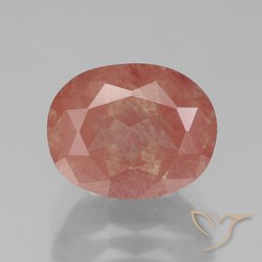 3.07ct Natürlicher Blasses rötliches Orange Andesin-Labradorit, Oval, Transparent / Lichtdurchlässig