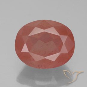 3.85ct Natürlicher Blasses rötliches Orange Andesin-Labradorit, Oval, Transparent / Lichtdurchlässig