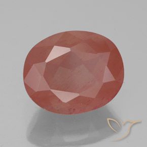 9,17 ctw natürlicher Blasses rötliches Orange Andesin-Labradorit, Oval, Transparent / Lichtdurchlässig