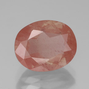 3,36 ctw natürlicher roter Andesin-Labradorit, Oval Schliff, Lichtdurchlässig