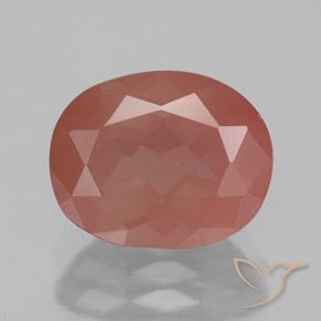 3.44ct Natürlicher Blasses rötliches Orange Andesin-Labradorit, Oval, Transparent / Lichtdurchlässig