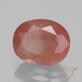 9,17 ctw natürlicher Blasses rötliches Orange Andesin-Labradorit, Oval, Transparent / Lichtdurchlässig