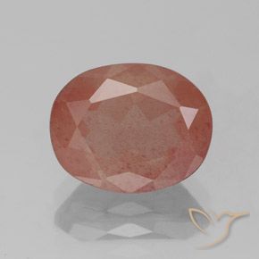 2.69ct Natürlicher Blasses rötliches Orange Andesin-Labradorit, Oval, Transparent / Lichtdurchlässig