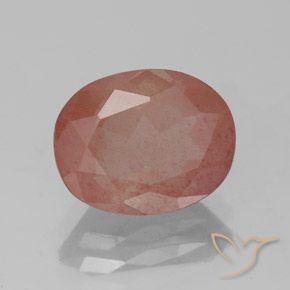 9,17 ctw natürlicher Blasses rötliches Orange Andesin-Labradorit, Oval, Transparent / Lichtdurchlässig