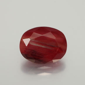2,30 ctw natürlicher roter Andesin-Labradorit, Oval Schliff, Lichtdurchlässig