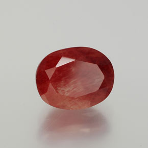 2,88 ctw natürlicher roter Andesin-Labradorit, Oval Schliff, Lichtdurchlässig