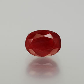 1,63 ctw natürlicher roter Andesin-Labradorit, Oval Schliff, Lichtdurchlässig