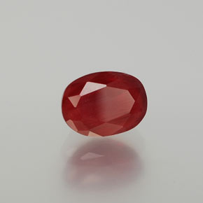 1,63 ctw natürlicher roter Andesin-Labradorit, Oval Schliff, Lichtdurchlässig