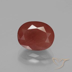 2.88ct Natürlicher orange-rot Andesin-Labradorit, Oval, Lichtdurchlässig