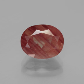 2,88 ctw natürlicher roter Andesin-Labradorit, Oval Schliff, Lichtdurchlässig