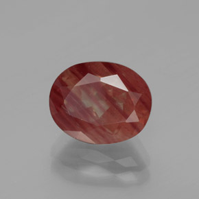 2,88 ctw natürlicher roter Andesin-Labradorit, Oval Schliff, Lichtdurchlässig