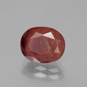 9,17 ctw natürlicher tiefrot Andesin-Labradorit, Oval Schliff, Lichtdurchlässig