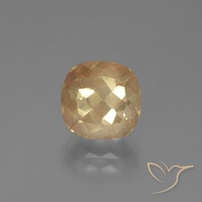 3.40ct Natürlicher Helles Pfirsichgold Andesin-Labradorit, Kissen, Transparent