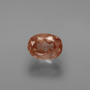 1,59 ctw natürlicher orangefarbener Andesin-Labradorit, Oval Schliff, Transparent