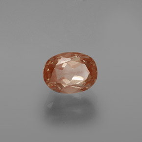 1,59 ctw natürlicher orangefarbener Andesin-Labradorit, Oval Schliff, Transparent