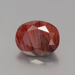 2,60 ctw natürlicher roter Andesin-Labradorit, Oval Schliff, Lichtdurchlässig