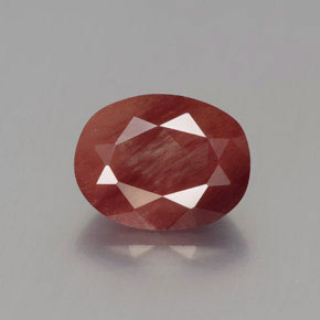 1,96 ctw natürlicher roter Andesin-Labradorit, Oval Schliff, Lichtdurchlässig