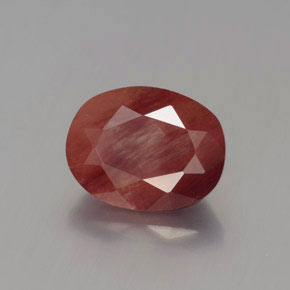 1,96 ctw natürlicher roter Andesin-Labradorit, Oval Schliff, Lichtdurchlässig