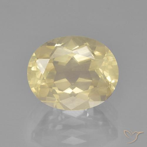 3.86ct Natürlicher hellgelb Andesin-Labradorit, Oval, Transparent