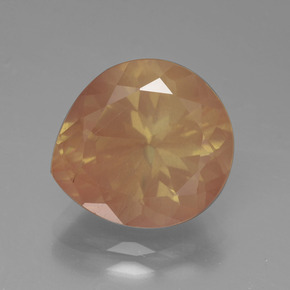 5,53 ctw natürlicher orangefarbener Andesin-Labradorit, Birnenform, Transparent