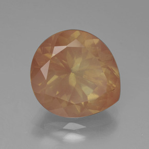 5,53 ctw natürlicher orangefarbener Andesin-Labradorit, Birnenform, Transparent