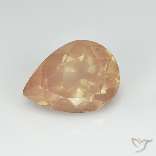 3.31ct Natürlicher hellorange Andesin-Labradorit, Birnenform, Transparent
