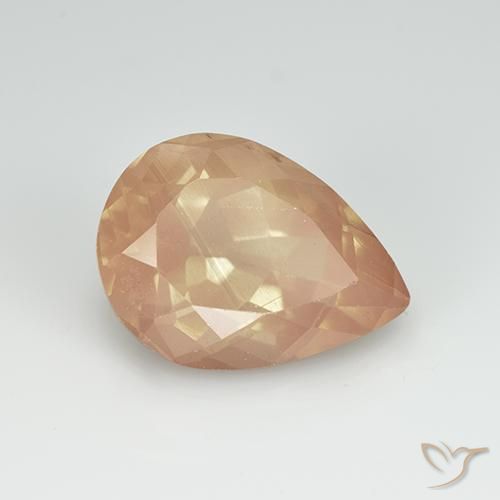 9,17 ctw natürlicher hellorange Andesin-Labradorit, Birnenform, Transparent