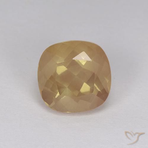2.98ct Natürlicher Gold-Orange Andesin-Labradorit, Kissen, Transparent