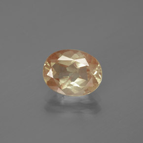 1,65 ctw natürlicher orangefarbener Andesin-Labradorit, Oval Schliff, Transparent