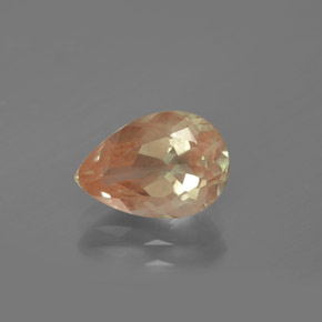 2,09 ctw natürlicher orangefarbener Andesin-Labradorit, Birnenform, Transparent