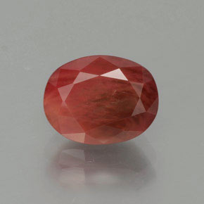 1,81 ctw natürlicher roter Andesin-Labradorit, Oval Schliff, Lichtdurchlässig