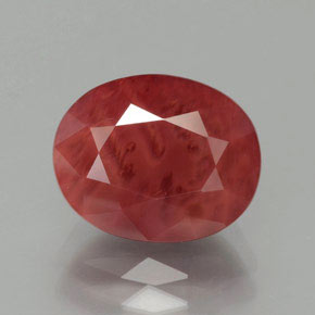 3,37 ctw natürlicher roter Andesin-Labradorit, Oval Schliff, Lichtdurchlässig