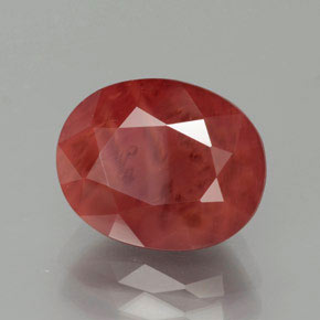 3,37 ctw natürlicher roter Andesin-Labradorit, Oval Schliff, Lichtdurchlässig