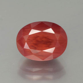 2,53 ctw natürlicher roter Andesin-Labradorit, Oval Schliff, Lichtdurchlässig