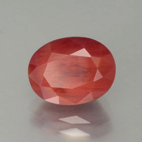 2,53 ctw natürlicher roter Andesin-Labradorit, Oval Schliff, Lichtdurchlässig