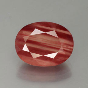 4,09 ctw natürlicher roter Andesin-Labradorit, Transparent, Transparent / Lichtdurchlässig