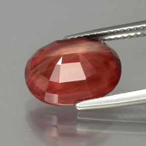 4,09 ctw natürlicher roter Andesin-Labradorit, Transparent, Transparent / Lichtdurchlässig