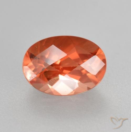 0,75 ctw natürlicher roter Andesin-Labradorit, Oval Schliff, VVS-VS