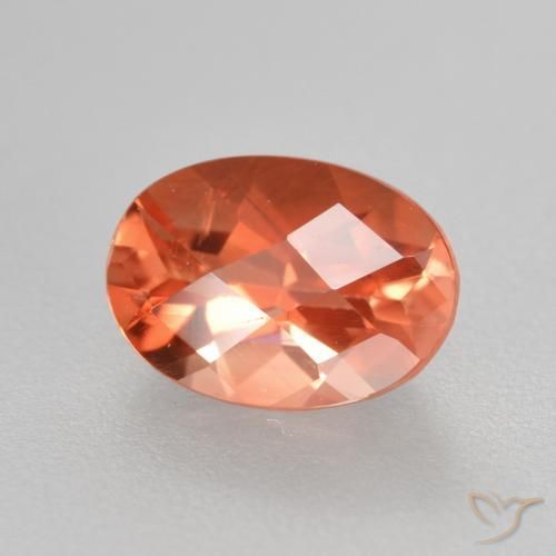 0,75 ctw natürlicher roter Andesin-Labradorit, Oval Schliff, VVS-VS
