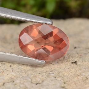 0,61 ctw natürlicher orangefarbener Andesin-Labradorit, Oval Schliff, VVS
