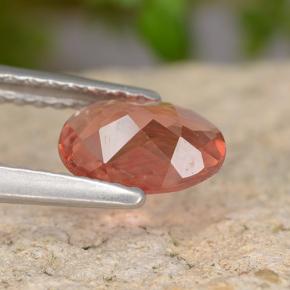 0,60 ctw natürlicher roter Andesin-Labradorit, Oval Schliff, VVS-VS