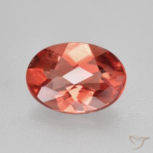 0,66 ctw natürlicher roter Andesin-Labradorit, Oval Schliff, VVS-VS