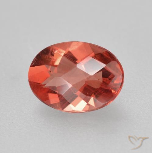 0,66 ctw natürlicher roter Andesin-Labradorit, Oval Schliff, VVS-VS