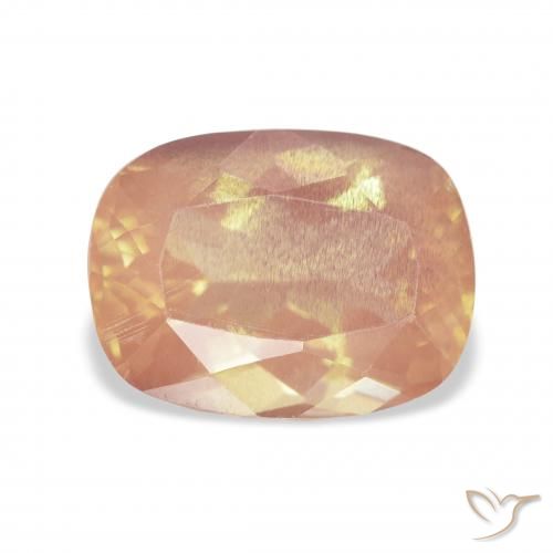 3.81ct Natürlicher hellorange Andesin-Labradorit, Kissen, Transparent